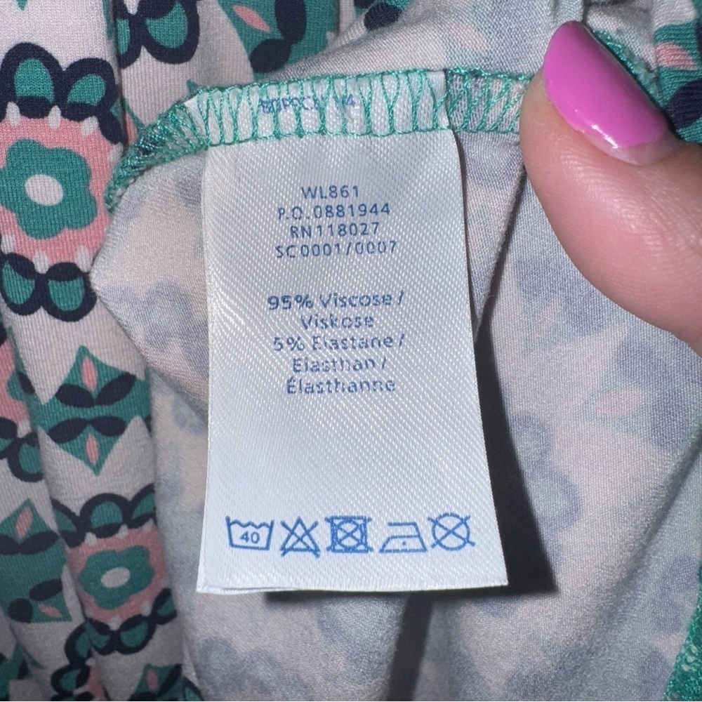 BODEN Shift Jersey V Neck Geometric Mandala Mini Dress WL861 Size 6P Petite - Picture 13 of 14